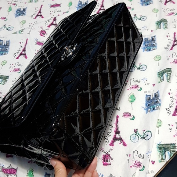 Black patent maxi double flap - Picture 7 of 8